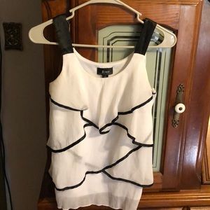 Ruffle front strap blouse